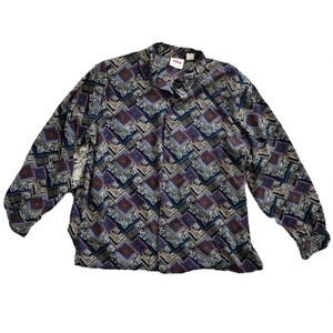 Alia Purple Vintage Geometric Blouse 18W